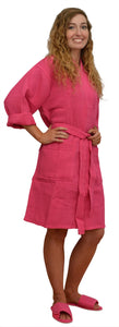 Kimono Cotton Waffle Robe, 36" One Size fits Most