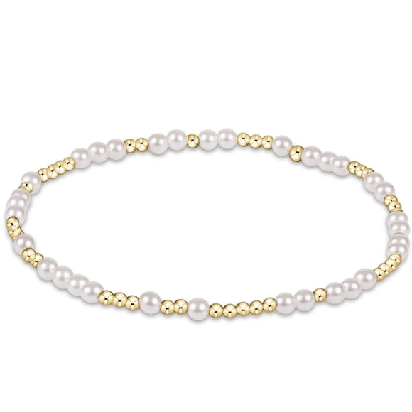 Hope Unwritten 3mm bead bracelet gold - Pearl