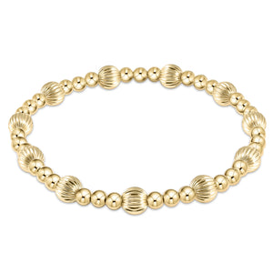 Dignity Sincerity Pattern 4mm bead bracelet - Gold