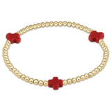 Signature Cross Gold Pattern 3mm Bead Bracelet - multiple colors