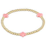 Signature Cross Gold Pattern 3mm Bead Bracelet - multiple colors