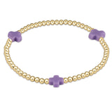 Signature Cross Gold Pattern 3mm Bead Bracelet - multiple colors