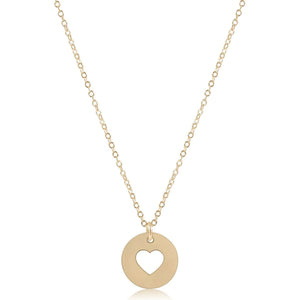 16" necklace gold - Love gold disc