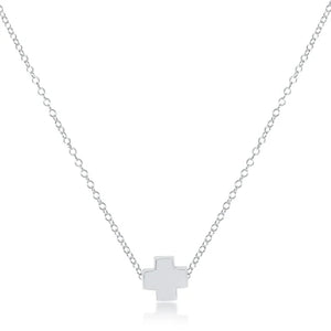 16" necklace signature cross necklace - Sterling