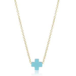 16" necklace Gold - Signature cross