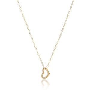 16" necklace gold - love small gold charm