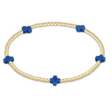 Signature Cross Small Gold Pattern 2mm Bead Bracelet - multiple colors