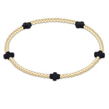 Signature Cross Small Gold Pattern 2mm Bead Bracelet - multiple colors