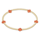 Signature Cross Small Gold Pattern 2mm Bead Bracelet - multiple colors