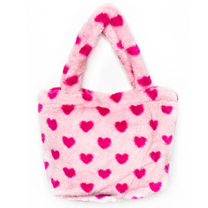 Pink Fuchsia Heart Fur Bag