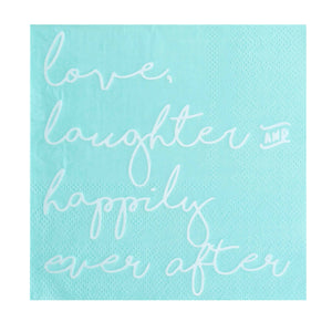 "Love, Laughter & Happily Ever After" Cocktail Napkins  - 20