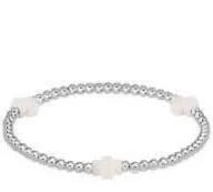 Signature cross sterling 3mm bracelet - off white