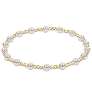 Classic Sincerity Pattern 4mm Bead Bracelet - Pearl